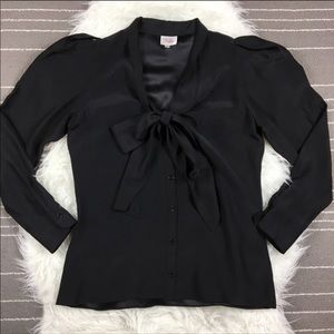 EUC Parker 100% Silk Blouse with Tie Neck